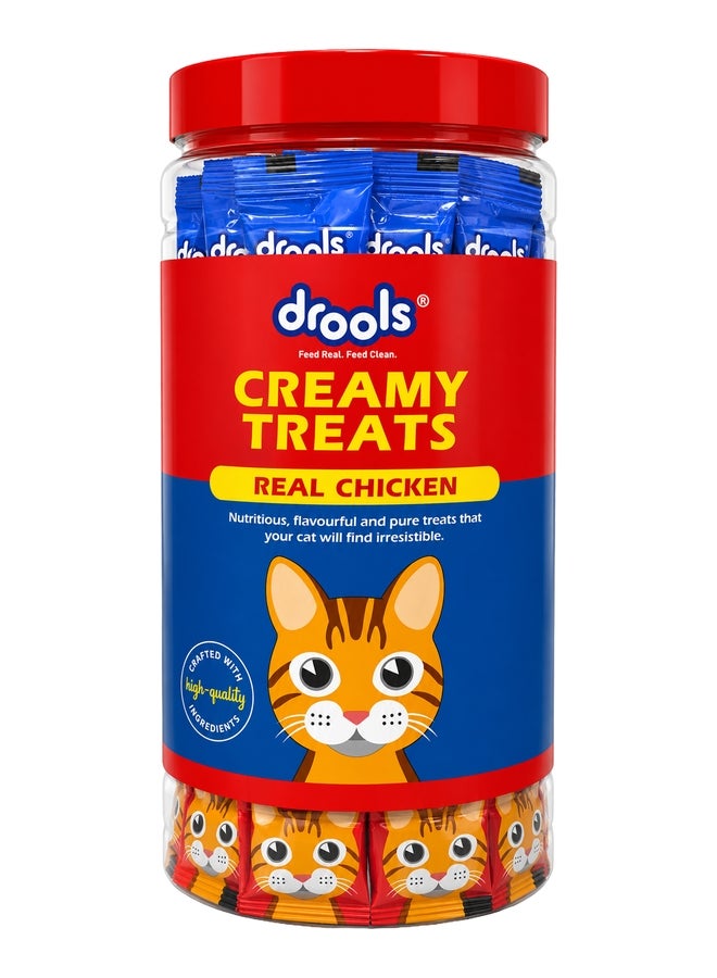 Drools علاجات القطط الكريمية القابلة للّعق من الدجاج الحقيقي في جرة - Image 1