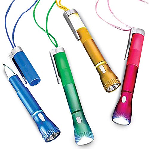 ArtCreativity LightUp Pen with Necklace 4Pack Flashlight Pens for Kids BacktoSchool Stationery Fun Party Favors Stocking Stuffers Classroom Gifts - Image 1