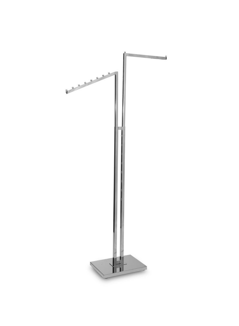 Clothing Rack Heavy Duty Polished Chrome Finish  2 Way Garment Rack  - Image 1