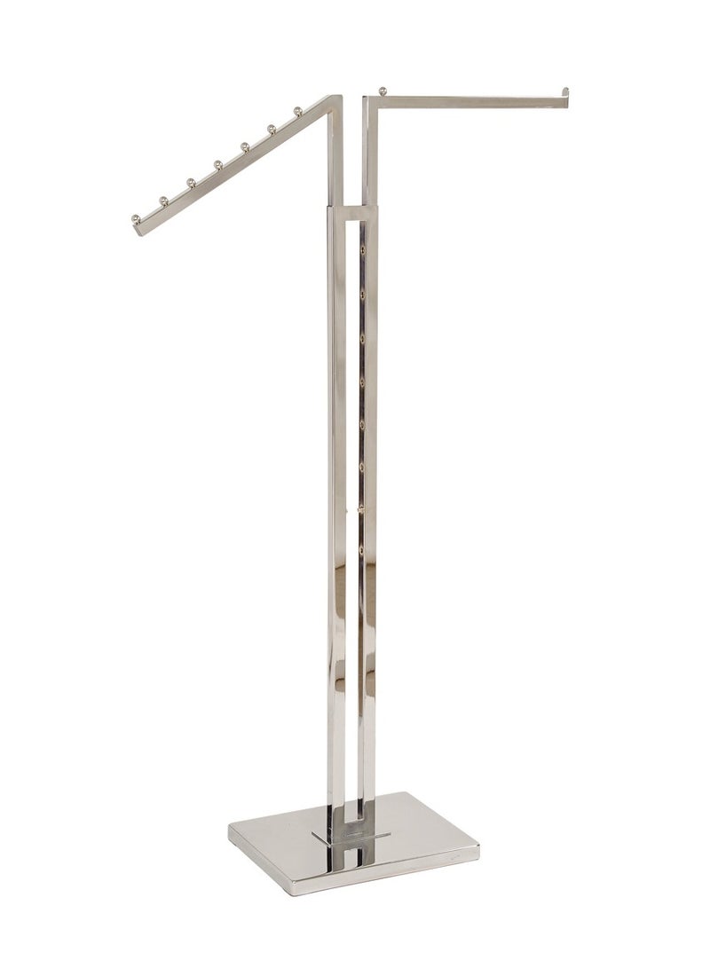 Clothing Rack Heavy Duty Polished Chrome Finish  2 Way Garment Rack  - Image 2