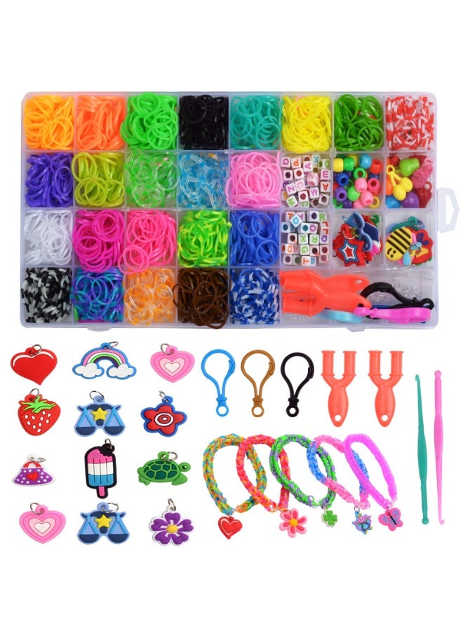Capstro 32 Grid 1,500+ Loom Bands Kit – DIY Rubber Band Bracelet Making Set with 32 Colors, Clips, Hooks, Charms & Storage Box – Creative Arts & Crafts Jewelry Gift for Kids Age 7–14 - Image 1