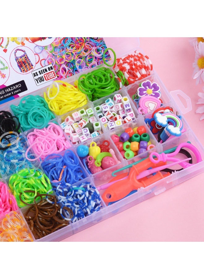Capstro 32 Grid 1,500+ Loom Bands Kit – DIY Rubber Band Bracelet Making Set with 32 Colors, Clips, Hooks, Charms & Storage Box – Creative Arts & Crafts Jewelry Gift for Kids Age 7–14 - Image 4