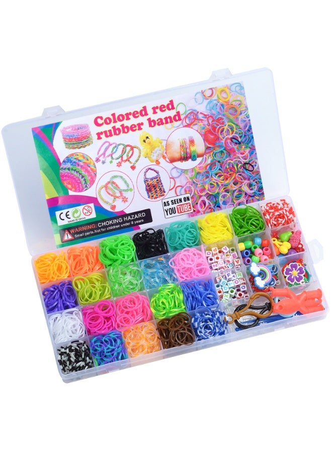Capstro 32 Grid 1,500+ Loom Bands Kit – DIY Rubber Band Bracelet Making Set with 32 Colors, Clips, Hooks, Charms & Storage Box – Creative Arts & Crafts Jewelry Gift for Kids Age 7–14 - Image 3