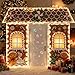 besttideyes Christmas Decorations Gingerbread Man Scene Gingerbread Man House Backdrops Long LED String Light Candy Stickers Christmas Backdrop for Party Wall Deco - Image 4
