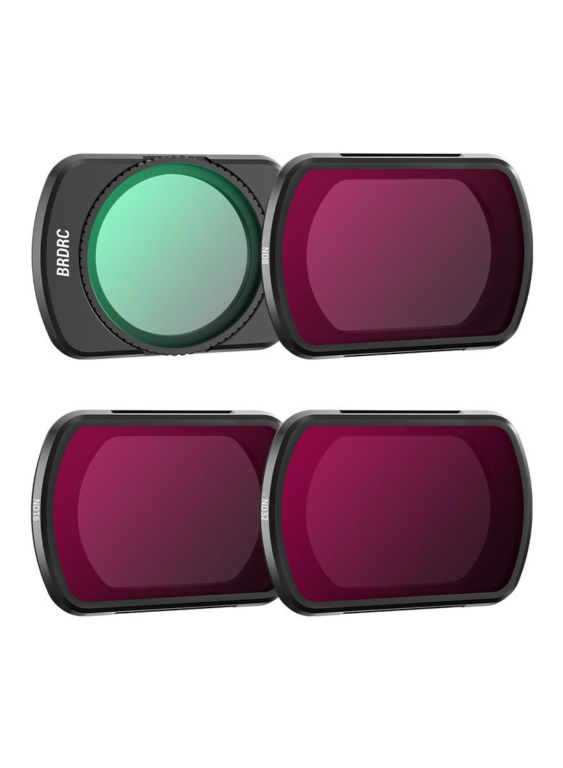 BRDRC فلتر CPL/ND8/ND16/ND32 لكاميرا DJI OSMO Pocket 3 – إطار من الألمنيوم قابل للتعديل، زجاج بصري بطبقات متعددة، مقاوم للماء والزيت لحماية العدسة - Image 1