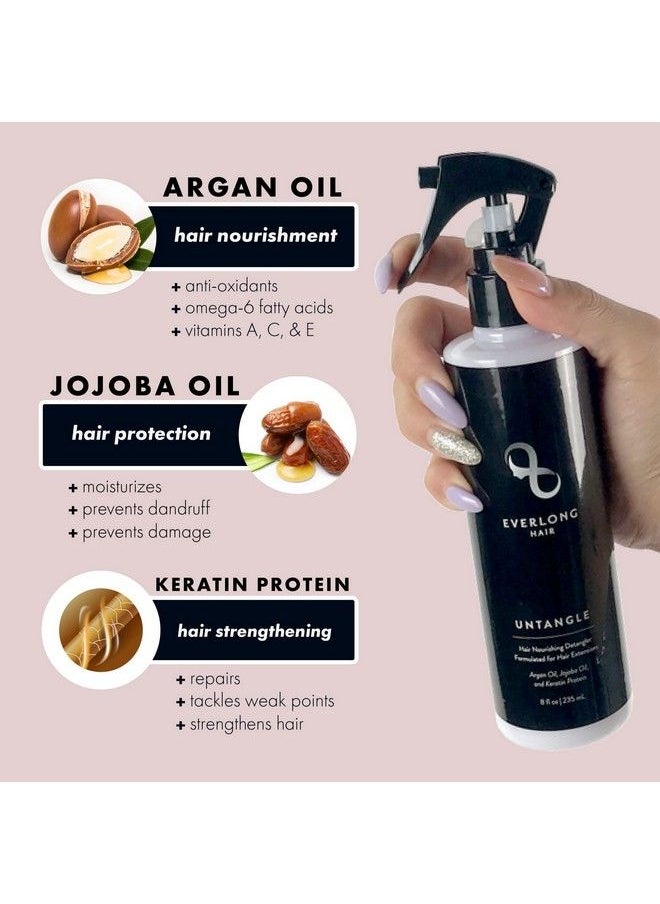 EVERLONG - Untangle Leavein Conditioner Detangler Spray For Hair Extensions & Wigs Infused With Keratin Protein Argan And Jojoba Oil Safe For All Hair Types Including Human Synthetic - Image 1