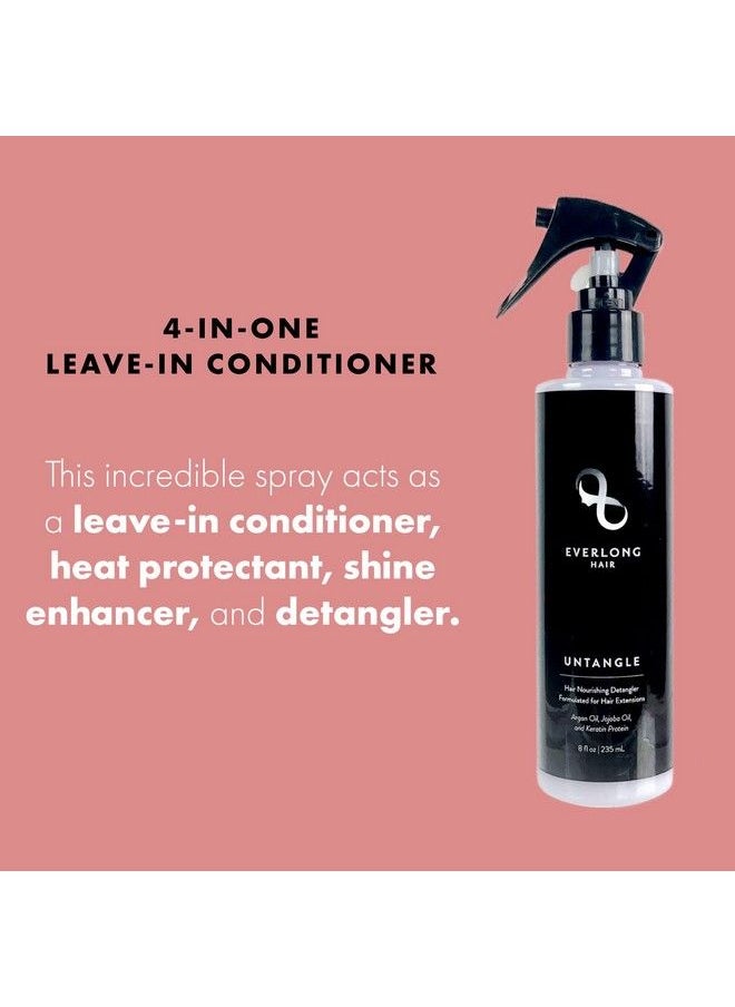 EVERLONG - Untangle Leavein Conditioner Detangler Spray For Hair Extensions & Wigs Infused With Keratin Protein Argan And Jojoba Oil Safe For All Hair Types Including Human Synthetic - Image 1
