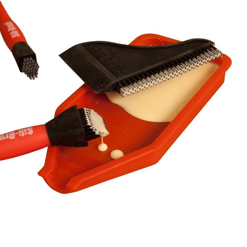 Sili Non-Stick Silicone Glue Brush Wood Glue Applicator Kit | Silicone Glue Spreader Comb/Squeegee & Tray Wood Glue Brush Set | Wood Glue Spreader | Reusable Wood Glue Brushes For Crafts, Arts & Hobby - Image 2
