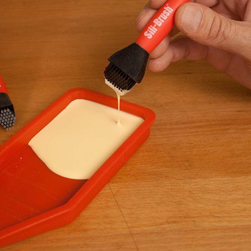 Sili Non-Stick Silicone Glue Brush Wood Glue Applicator Kit | Silicone Glue Spreader Comb/Squeegee & Tray Wood Glue Brush Set | Wood Glue Spreader | Reusable Wood Glue Brushes For Crafts, Arts & Hobby - Image 3