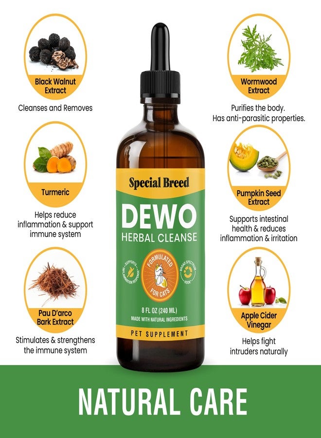 Special Breed Natural Intestinal Defense for Cats, Herbal Cleanse with Wormwood, Black Walnut, Turmeric - NO Oregano - Digestive Support Promotes Gut Health & Flora Balance, Made in The USA, 8oz - Image 3