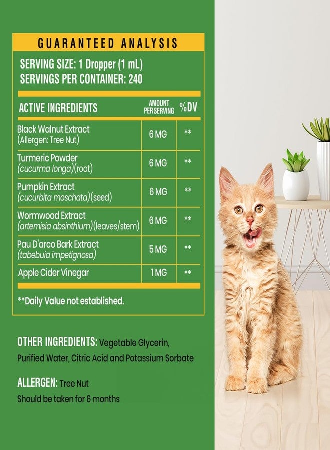 Special Breed Natural Intestinal Defense for Cats, Herbal Cleanse with Wormwood, Black Walnut, Turmeric - NO Oregano - Digestive Support Promotes Gut Health & Flora Balance, Made in The USA, 8oz - Image 4