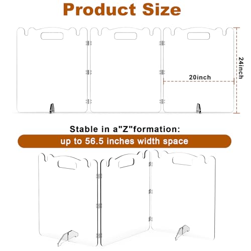 Upitry Clear Acrylic Pet Dog Gate - Folding Transparent Gates for Small Dogs Pets - Freestanding Foldable Tall Puppy Doggy Fence Door for Inside Indoor House Doorways Room Divider Barrier - Image 2