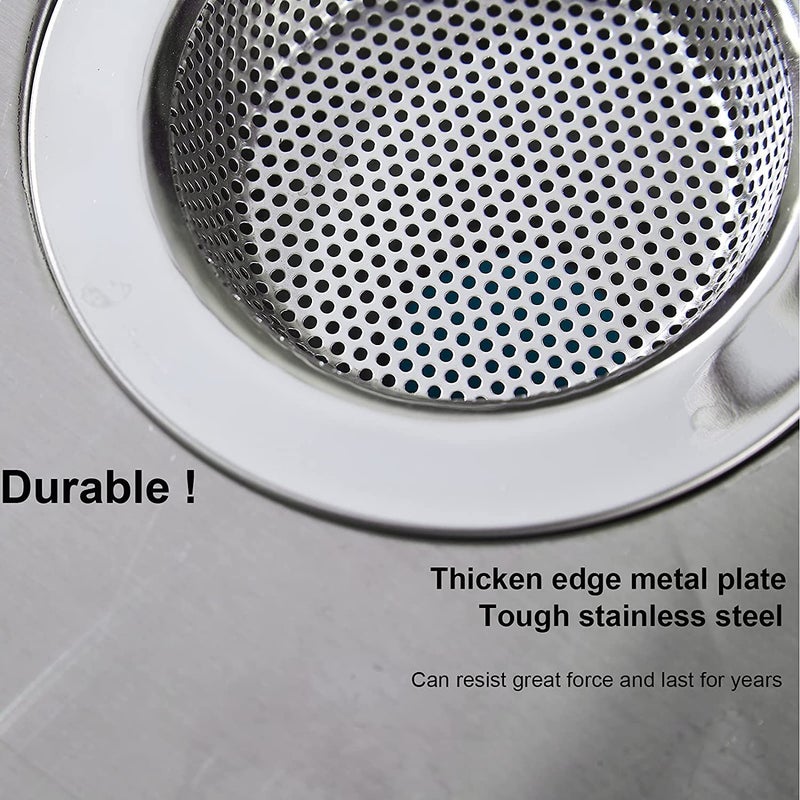 Kuber Industries Sink StrainerStainless Steel Mesh Drain StrainerSink Strainer for BathroomSink Drainer Kitchen43 InchPack of 4 Silver - Image 4