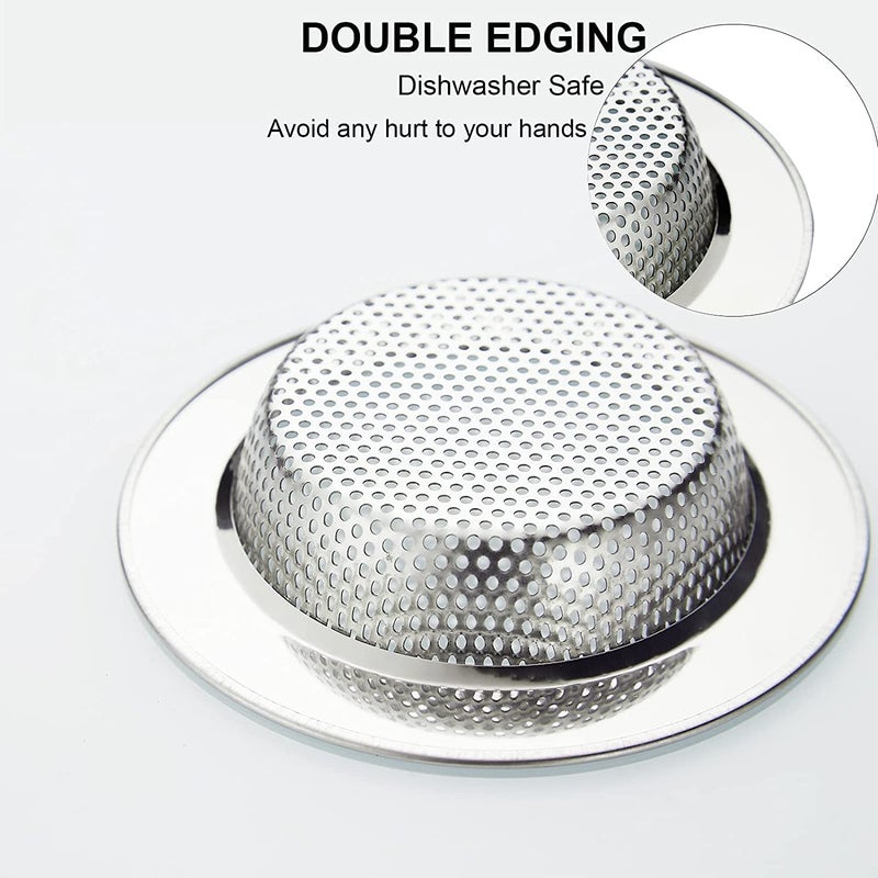 Kuber Industries Sink StrainerStainless Steel Mesh Drain StrainerSink Strainer for BathroomSink Drainer Kitchen43 InchPack of 4 Silver - Image 3