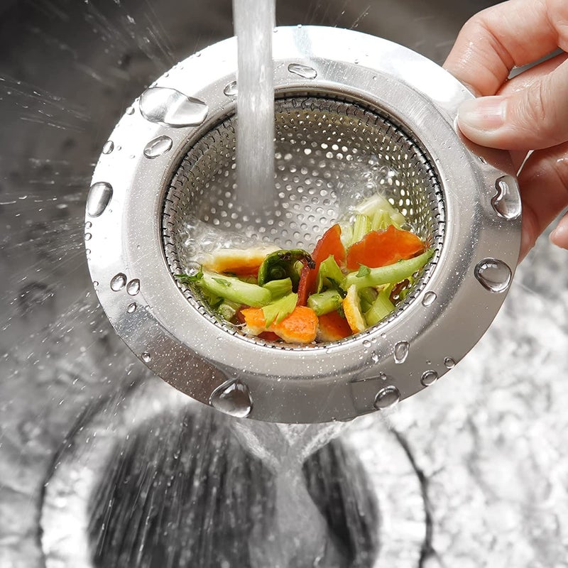 Kuber Industries Sink StrainerStainless Steel Mesh Drain StrainerSink Strainer for BathroomSink Drainer Kitchen43 InchPack of 4 Silver - Image 2