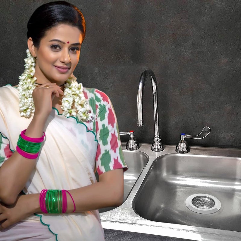 Kuber Industries Sink StrainerStainless Steel Mesh Drain StrainerSink Strainer for BathroomSink Drainer Kitchen43 InchPack of 4 Silver - Image 5