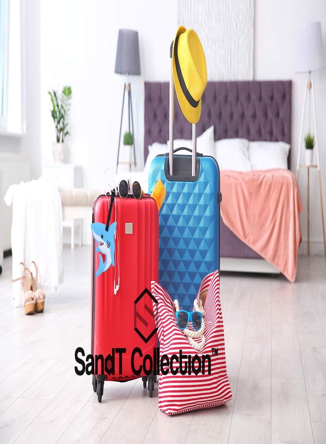 SandT Collection Animal Luggage Tags Cute Suitcase Labels (7 Pack, Shark) - Image 5