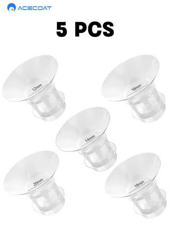 ACECOAT Milk Pump Inserts Replacement 5pcs Set Converter 12mm 14mm 16mm 18mm 20mm Practical Accessories for Breastfeeding Daily Use - Image 1