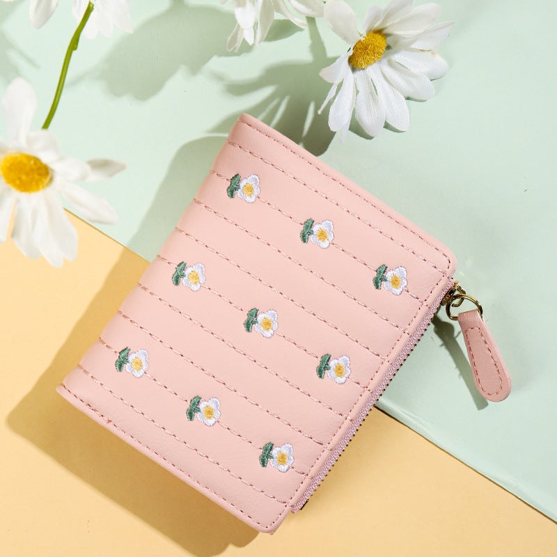 2024 Tri-fold Luxury Womens Wallet High-CapacitySmall flower 20% wallet-pink 3150 Small flower 20% wallet-pink 3150 