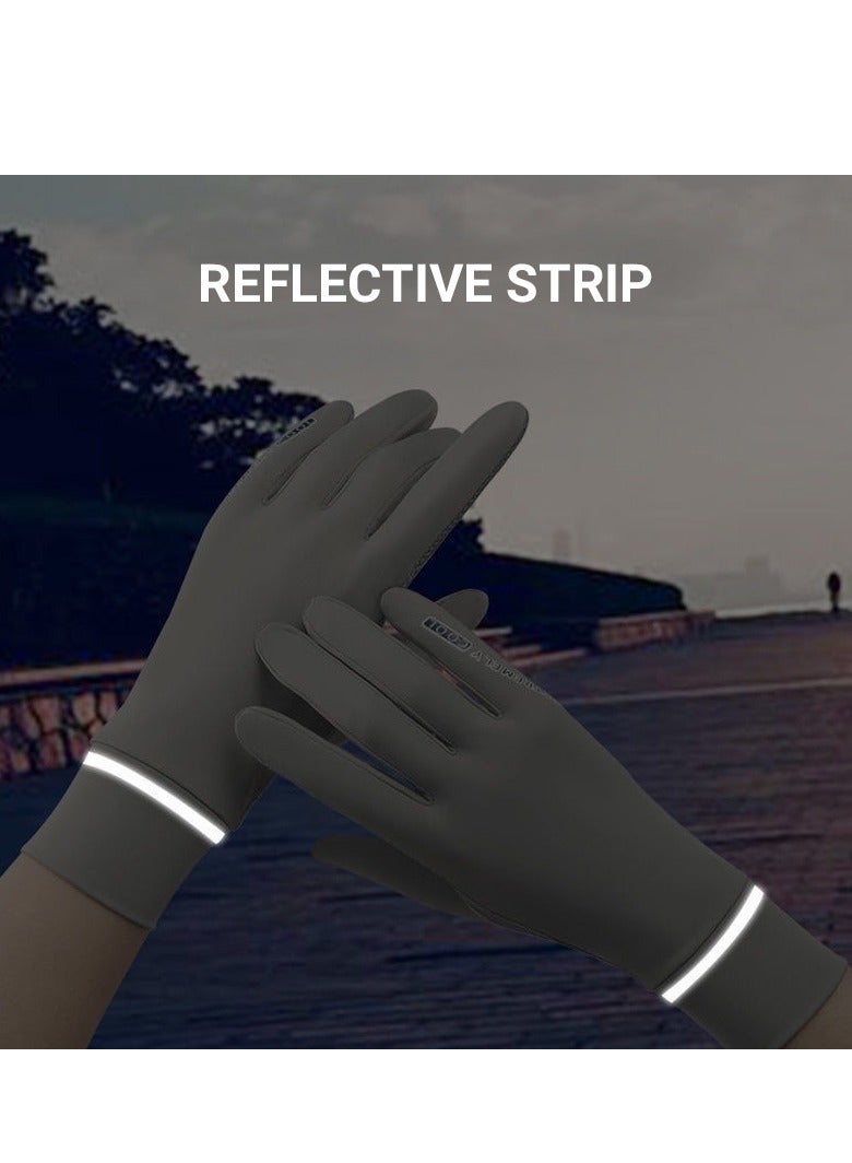 Sun protection gloves for driving, women's outdoor sunshade, sports and cycling, spring and summer touch screen, anti-skating, thin, ice-feeling gloves - Image 3