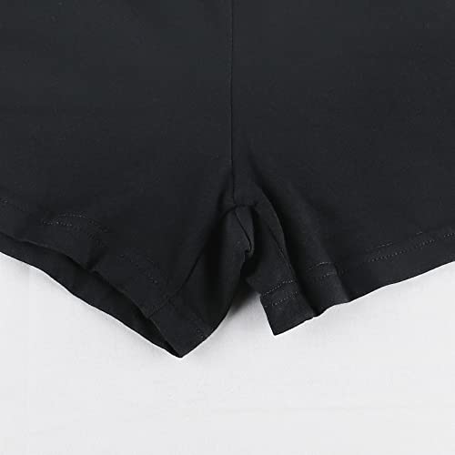 palglg Mens Bodybuilding Shorts 3 Inch Inseam Drawstring Closure Cotton PLN Black M - Image 5