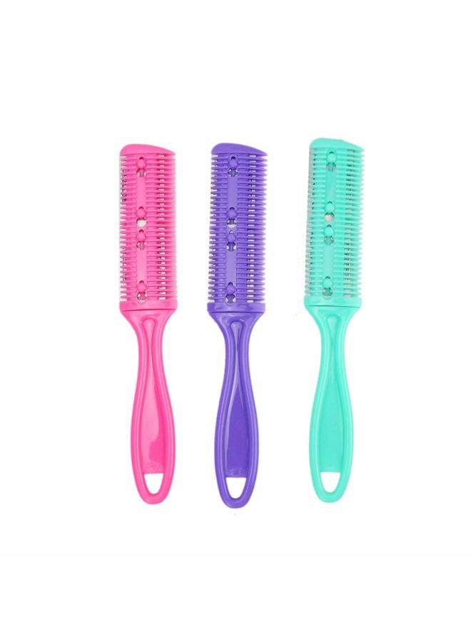 AKIRO Professional 3 Pcs Double Edge Razor Blades, Trimmer Razor Dual Side Cutting Scissors DIY Hair Thinning Comb Slim Haircuts Cutting Tool - Image 1