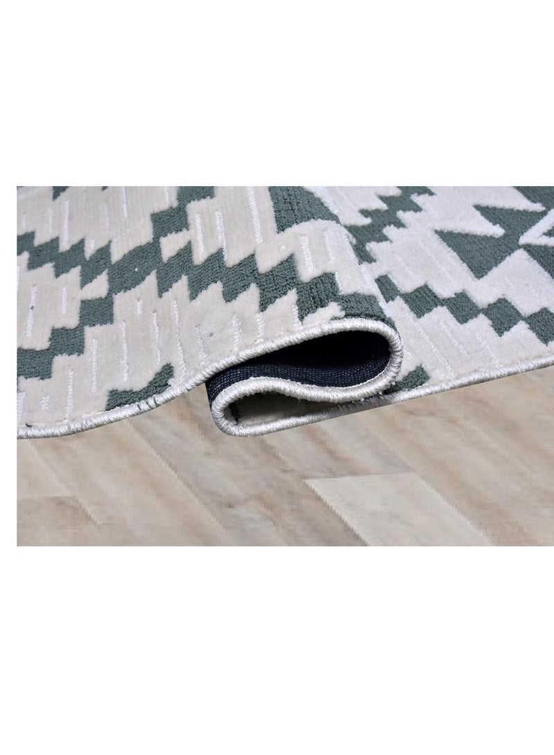 سجادة هندية سميكة مضادة للانزلاق مصنوعة آليًا من إيكاري - عاجي - حكيم - 190 × 290 سم - Image 5