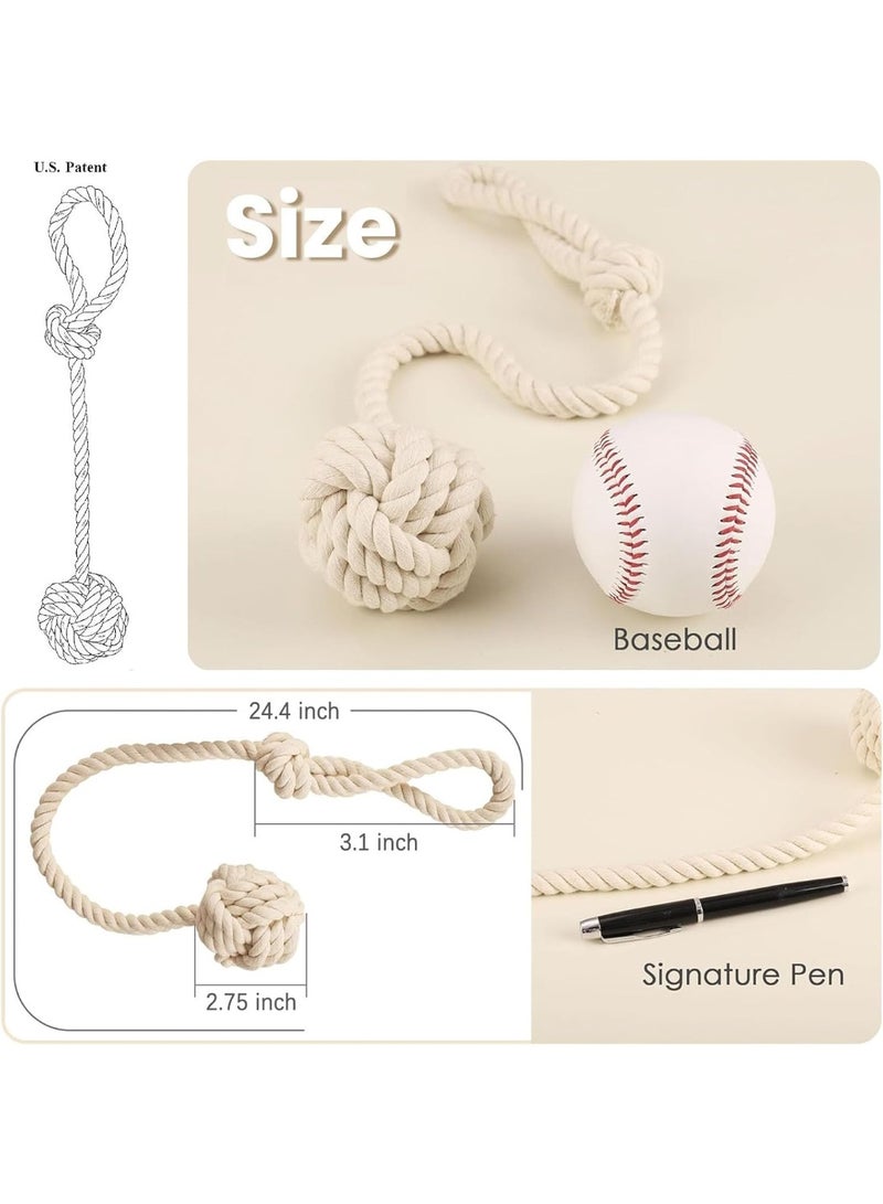 2 Pack Curtain Tiebacks - Heavy Duty Curtain Rope Tieback, Handmade Rural Decorative Curtain Holdbacks (Beige) - Image 2
