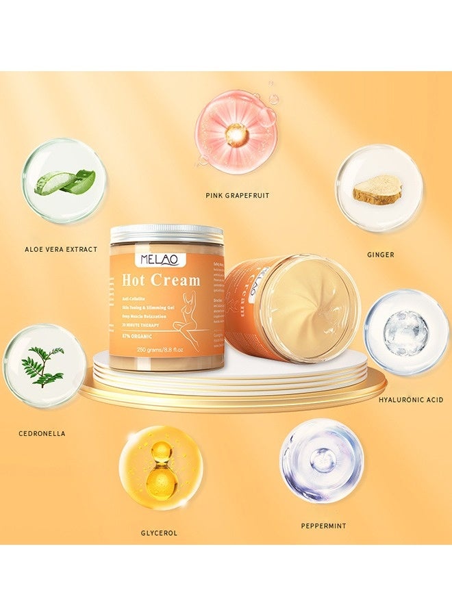 ميلاو كريم تدليك الجسم للتشكيل، تفجير الدهون، شد، كريم حرق الدهون الخفيف 250 جرام - Image 2