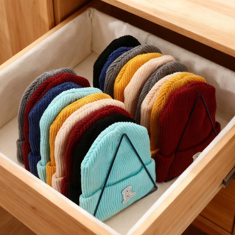 Kathfly 2 Pcs Beanie Organizer Holder Metal Hat Display Rack Beanie Storage Hat Display Stand for Winter Cap Entryway Tabletop Bedroom Closet Dresser Room Office(Black) - Image 3