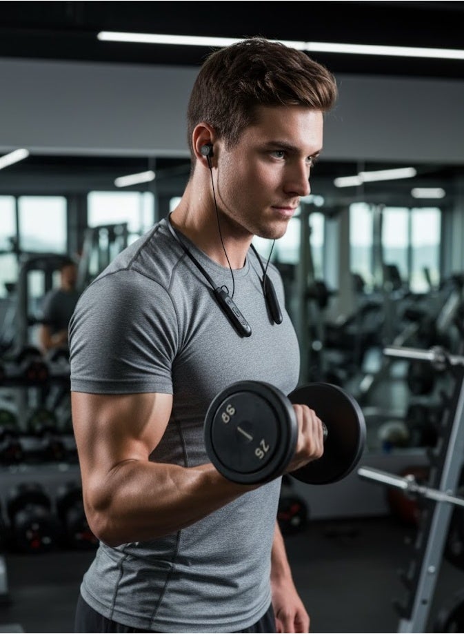 Jnuobi Magnetic Sports Bluetooth Neckband Headset with HiFi Sound, Active Noise Cancellation and 48-Hour Battery – Model YD-24 - Image 4