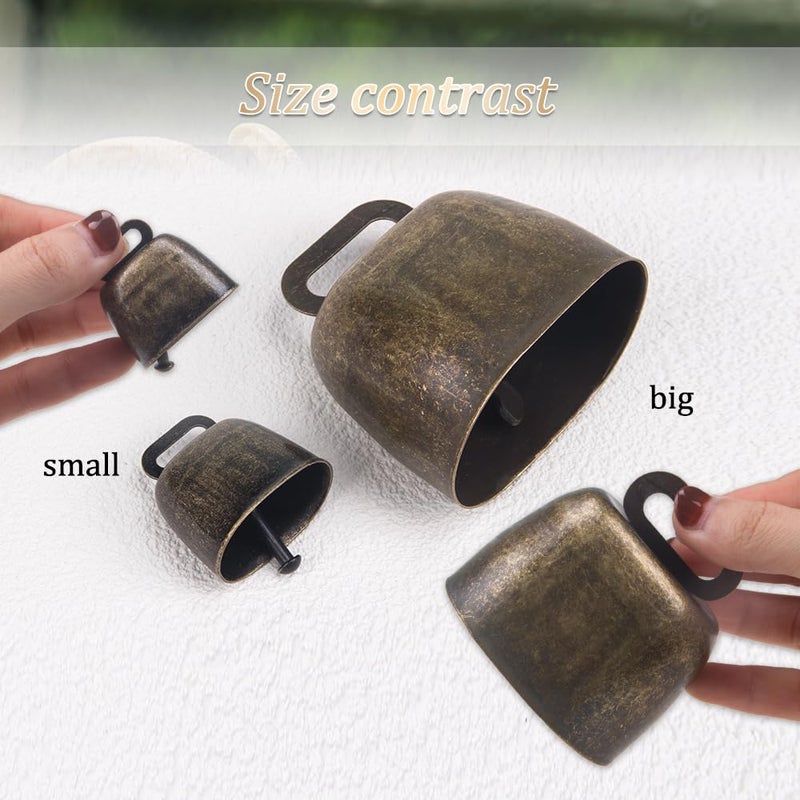 KOOBOOK 2Pcs Cow Horse Sheep Grazing Copper Bells Cattle Farm Animal Copper Loud Bronze Bell (Small) - Image 4