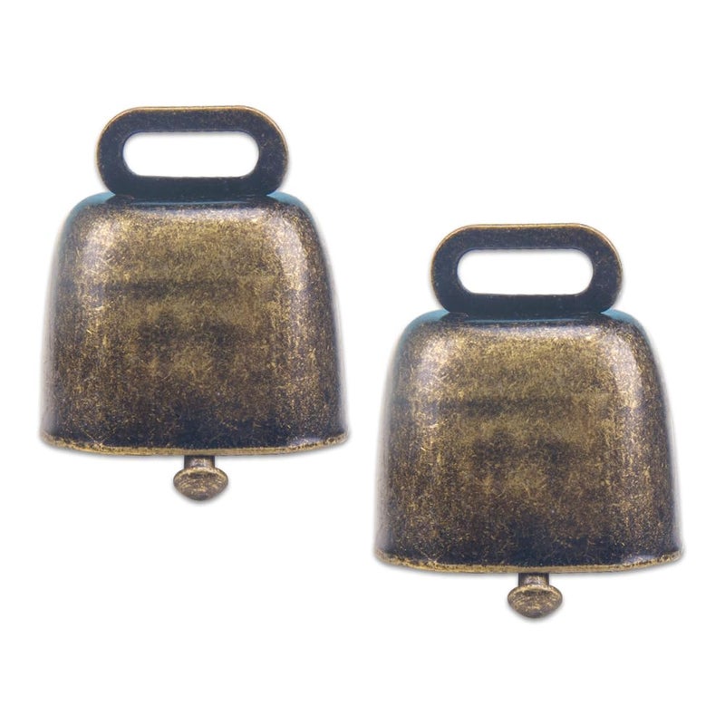 KOOBOOK 2Pcs Cow Horse Sheep Grazing Copper Bells Cattle Farm Animal Copper Loud Bronze Bell (Small) - Image 1