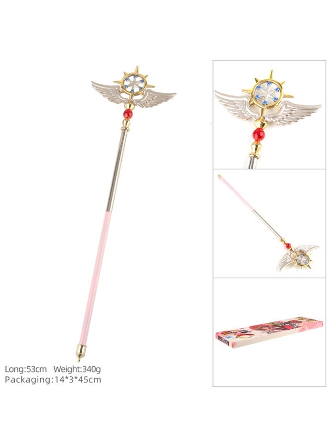 HALAMODO Cardcaptor Sakura's Magic Wand Pink Dream Staff, Telescopic Walking Stick - A Retractable Magic Wand, an Anime COS Prop and a Toy for Girls and Children - Image 1