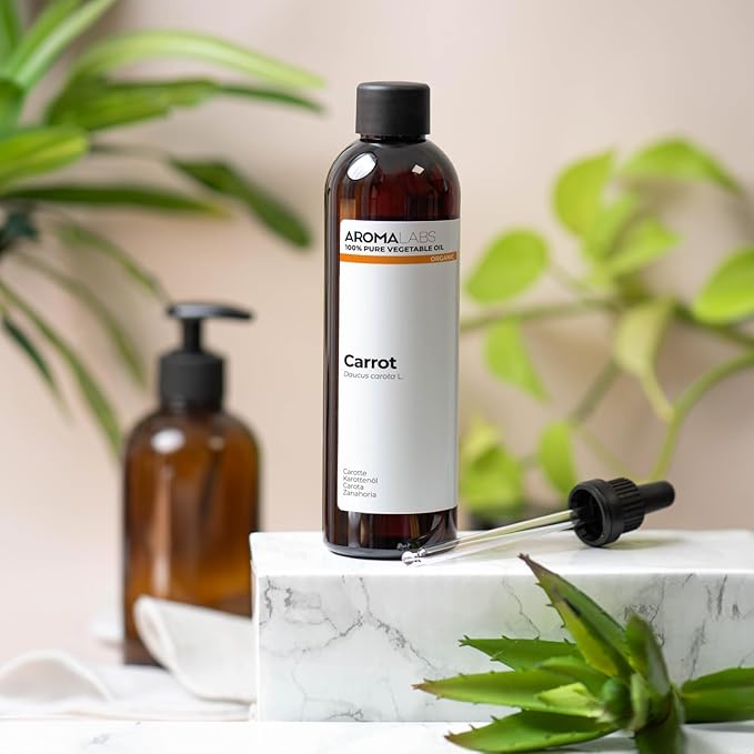 ORGANIC CARROT Infused Oil 250mL 100 Pure Natural and Cosmos Certified AROMA LABS French Brand