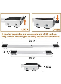 DS ENTERPRISE Heavy Furniture Lifter Mover Tool Set - Moving Roller Wheel Set Easy and Safe Shifting Slider Tool Furniture Rollers for Washing Machines, Fridge, Sofa, Almirah, Adjustable Space Tools Heavy Objects  - Image 4