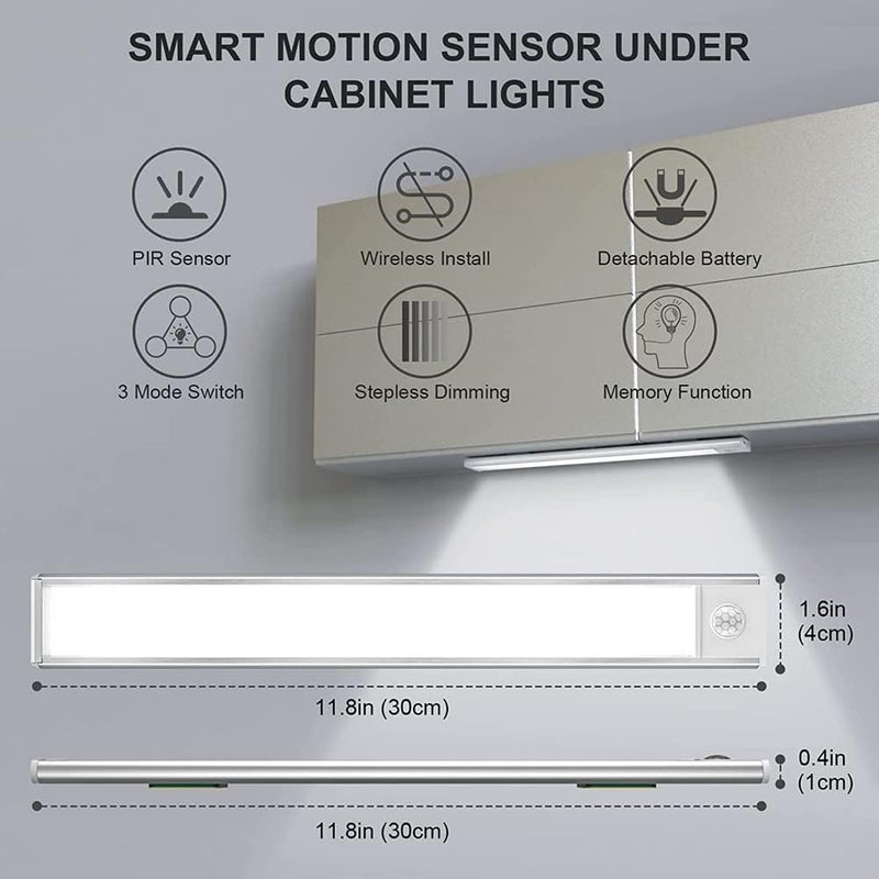 MVM Enterprise LED Motion Sensor Light Under Cabinets Light Rechargeable Closet Light Magnetic Wireless Cabinet Light Battery Closet Lights for Kitchen Bedroom 1 Packs - Image 3