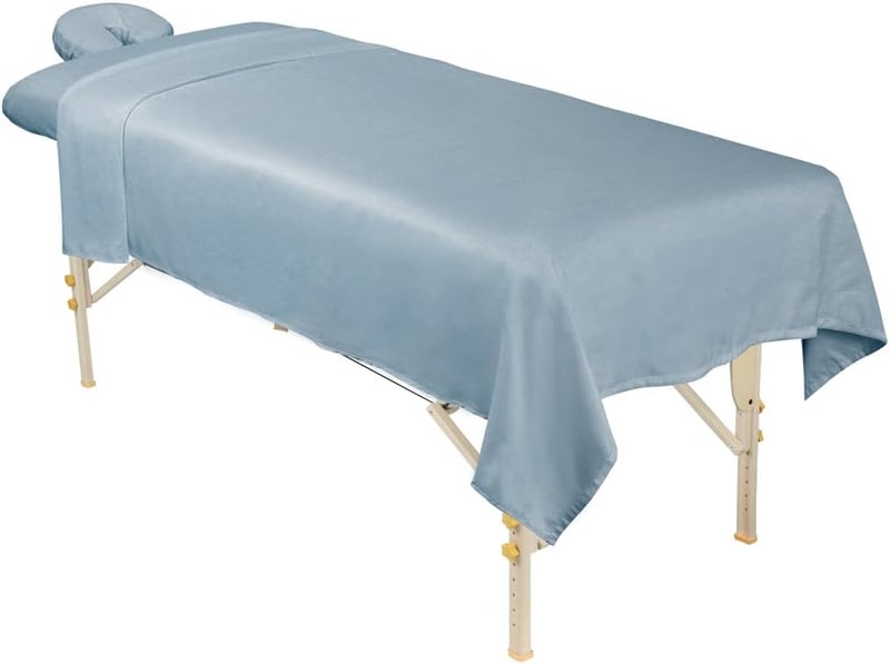 Premium Microfiber 3-Piece Massage Sheet Set, Wisteria, Ultra-Light, Stain, and Wrinkle-Resistant Includes Flat, Fitted Sheet and Massage Face Rest Cover - Image 3
