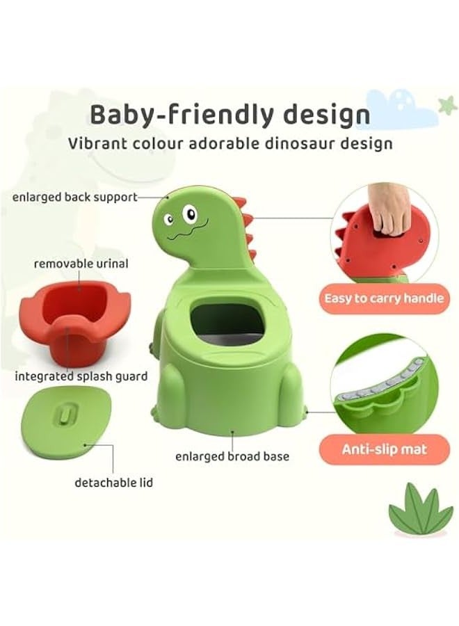 تراسل كرسي تدريب مقعد النونية للأطفال الرضع والأطفال الصغار الأولاد والبنات، مرحاض ديناصور مريح مع غطاء، مدرب نونية حيوانات للأطفال من عمر 1-6 سنوات - Image 3