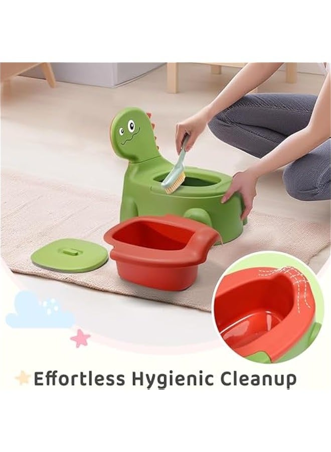 تراسل كرسي تدريب مقعد النونية للأطفال الرضع والأطفال الصغار الأولاد والبنات، مرحاض ديناصور مريح مع غطاء، مدرب نونية حيوانات للأطفال من عمر 1-6 سنوات - Image 5