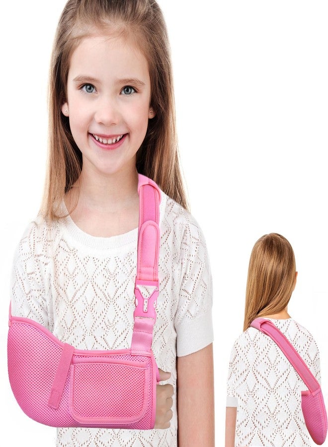 VISKONDA Kids Arm Sling,Mesh Medical Sling with Adjustable Shoulder Pad,Breathable Children Arm Support Shoulder Immobilizer Brace for Elbow,Wrist Injury,Torn Rotator Cuff,Post-Surgery(Pink,X-Small) - Image 1