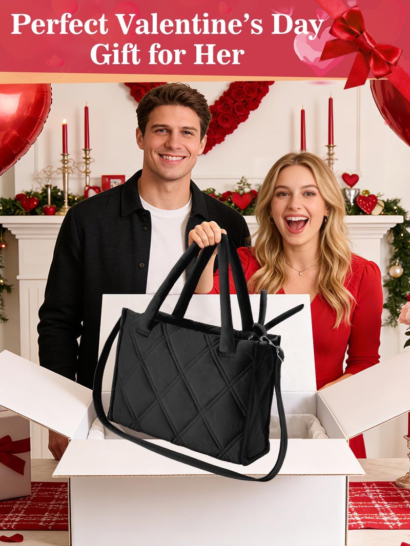 Apipi Valentine's Day Gifts for Her - 12" x 16" Lightweight Stylish Puffer Tote Bag with Multiple Compartments for Women - Image 2
