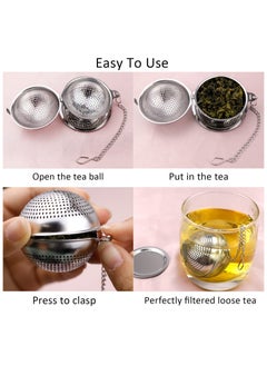 Generic Tea Infusers for Loose Tea 2 Sets,Stainless Steel Tea Ball for Loose Tea Holder Tea Mesh Strainer Tea Filters  - Image 3
