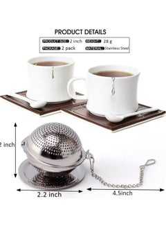 Generic Tea Infusers for Loose Tea 2 Sets,Stainless Steel Tea Ball for Loose Tea Holder Tea Mesh Strainer Tea Filters  - Image 4