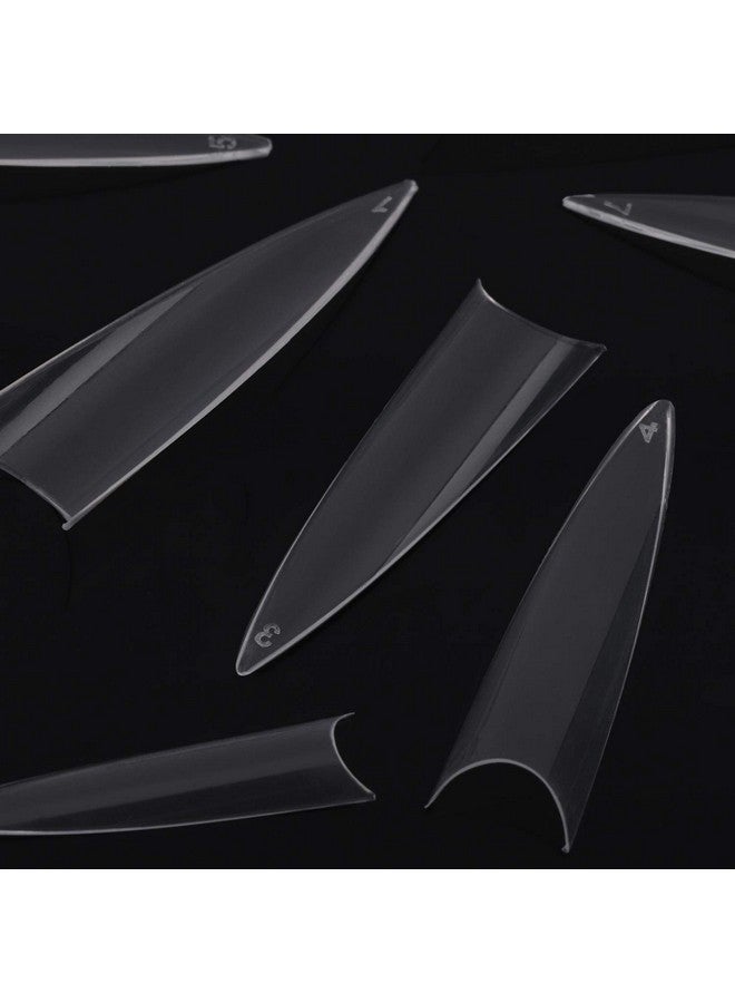 BTYMS 600Pcs Stiletto Nail Tips For Acrylic Nails Long False Nails Clear Fakes Nails Half Cover False Nail Tips - Image 3