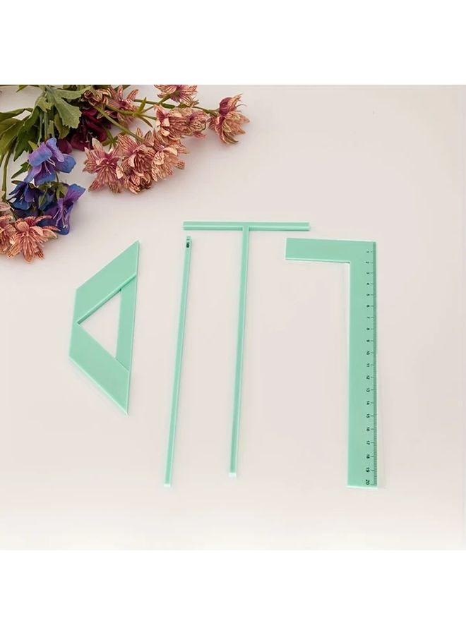 مسطرة متعددة الوظائف، طقم صنع غطاء دفتر يومية DIY، أداة تحديد المواقع، مادة البولي بروبيلين للحرف اليدوية - Image 2