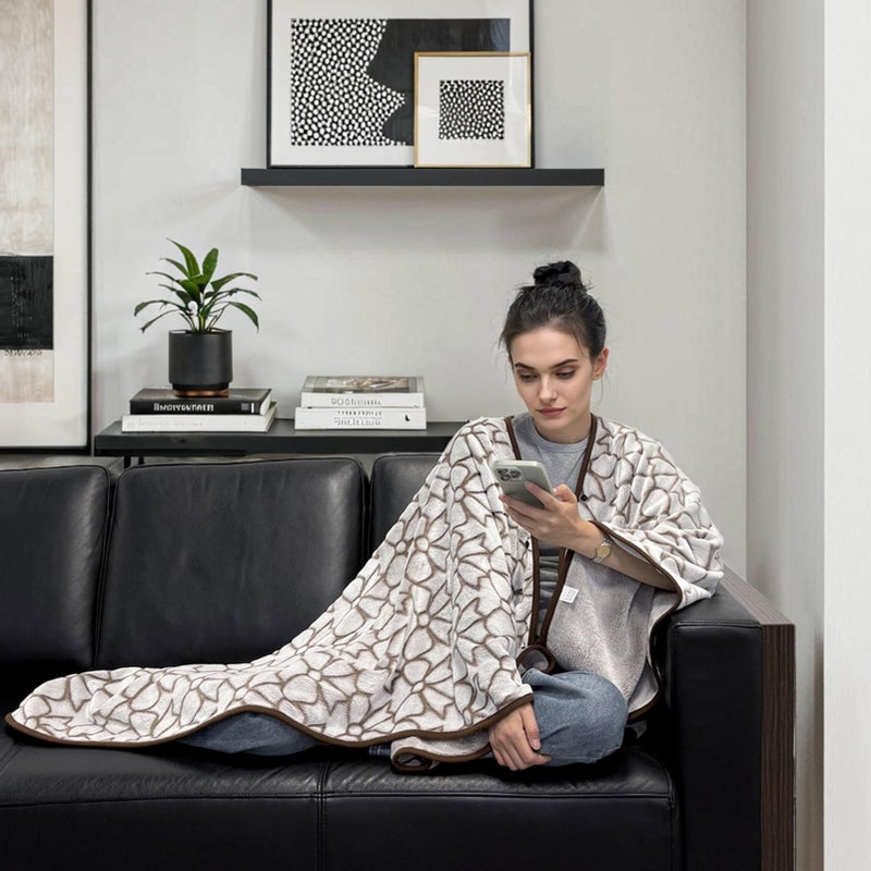 forestfish Wearable Blanket Poncho With Pockets, Fleece Shawl Wrap Blanket For Men And Women Soft Warm - Image 4