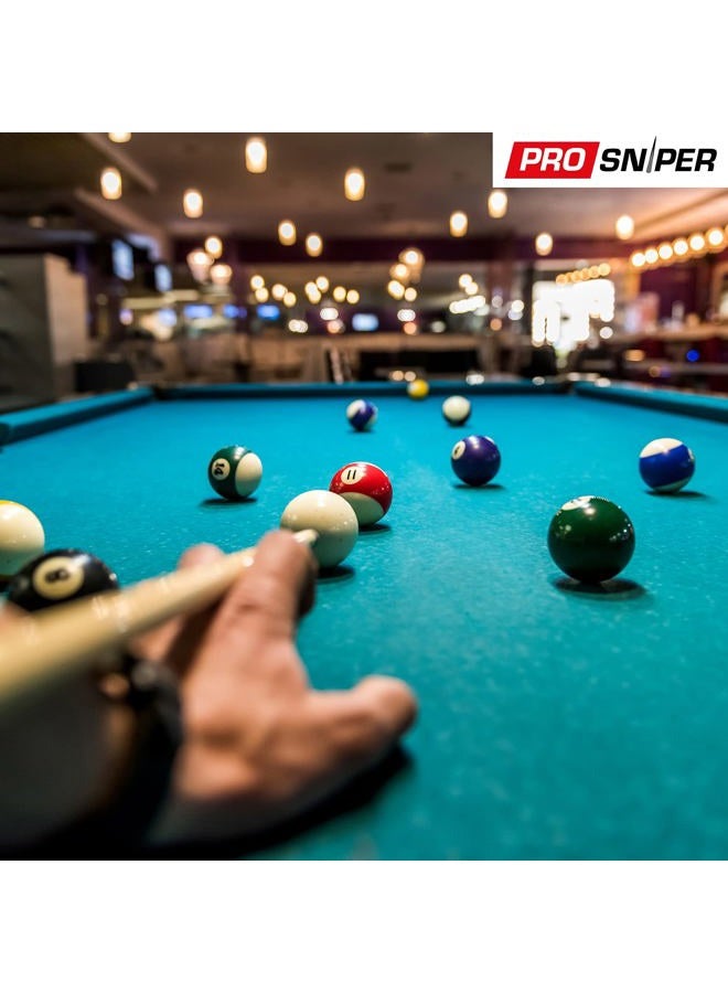 Prosniper Billiard Balls - 16 Premium Pool Ball Set Including 4X Cue Tips and 4X Blue Chalk I 6 oz & 2.25 inches I Pool Table Accessories for Beginners & Professionals I Made of Pure Resin - Image 5