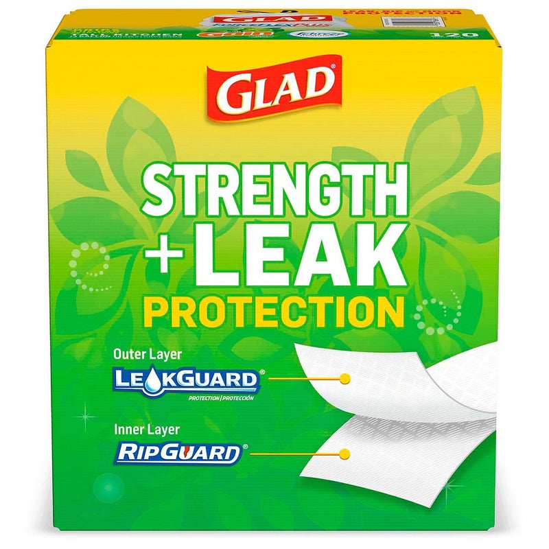 Glad Glad Forceflexplus 13-Gallon Tall Kitchen Drawstring Trash Bags 120 Ct - Image 2