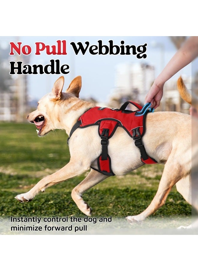 Rabbitgoo Escape Proof Dog Harness, Soft Padded Full Body Pet Harness, Reflective Adjustable No Pull Vest with Lift Handle and Leash Clip for Large Dogs Walking Hiking Training, M, Red - Image 5